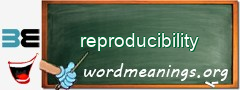 WordMeaning blackboard for reproducibility